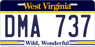 WV license plate DMA737