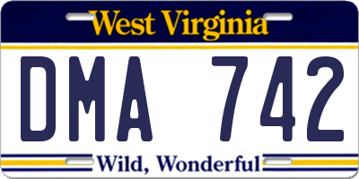 WV license plate DMA742