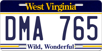 WV license plate DMA765