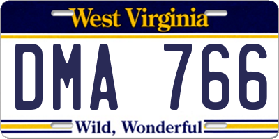 WV license plate DMA766