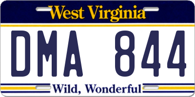 WV license plate DMA844