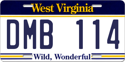 WV license plate DMB114