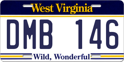 WV license plate DMB146