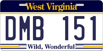 WV license plate DMB151