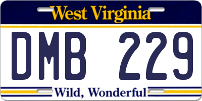 WV license plate DMB229