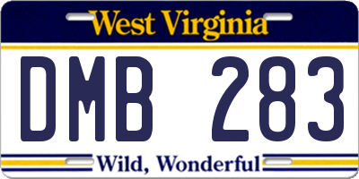 WV license plate DMB283