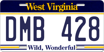 WV license plate DMB428