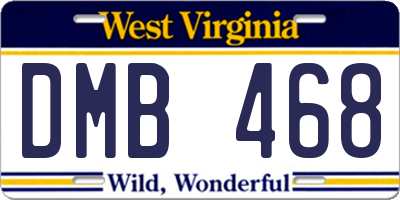 WV license plate DMB468