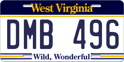 WV license plate DMB496