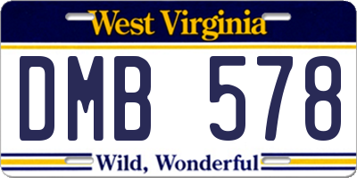 WV license plate DMB578