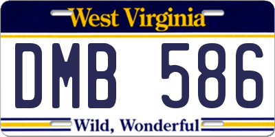 WV license plate DMB586