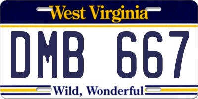 WV license plate DMB667
