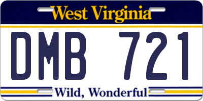WV license plate DMB721
