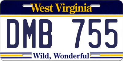 WV license plate DMB755