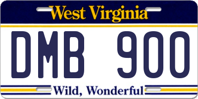WV license plate DMB900