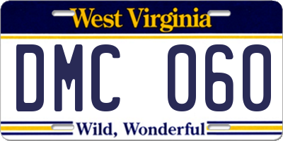 WV license plate DMC060