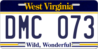 WV license plate DMC073