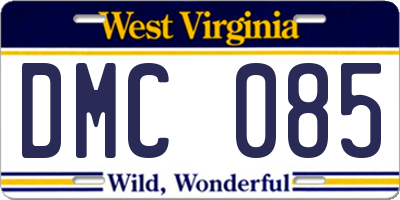 WV license plate DMC085