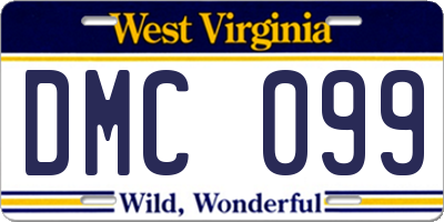 WV license plate DMC099