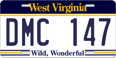 WV license plate DMC147