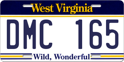 WV license plate DMC165
