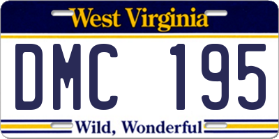 WV license plate DMC195