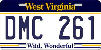 WV license plate DMC261