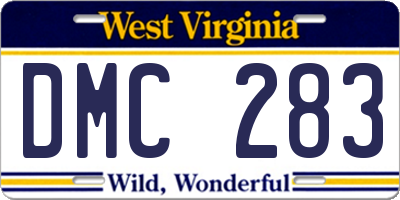 WV license plate DMC283