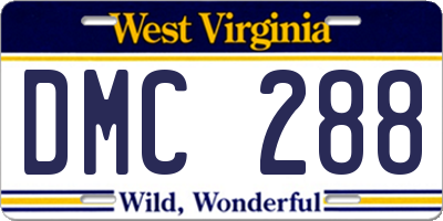 WV license plate DMC288