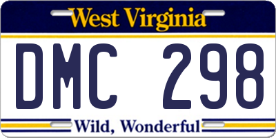 WV license plate DMC298