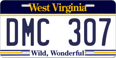 WV license plate DMC307