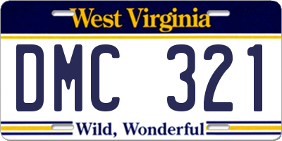 WV license plate DMC321