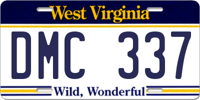 WV license plate DMC337