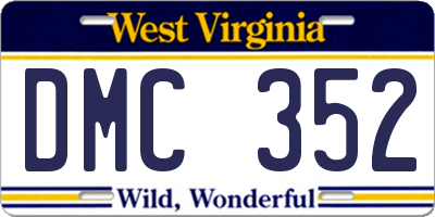 WV license plate DMC352