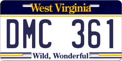 WV license plate DMC361