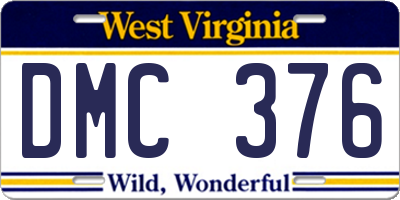 WV license plate DMC376