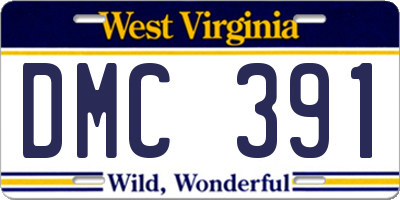 WV license plate DMC391