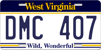 WV license plate DMC407