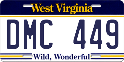 WV license plate DMC449