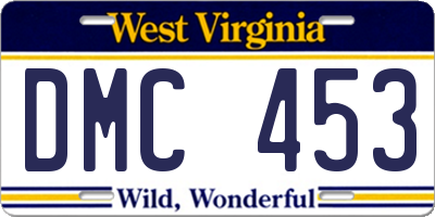 WV license plate DMC453