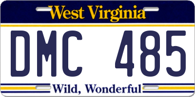 WV license plate DMC485