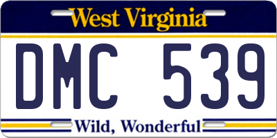 WV license plate DMC539