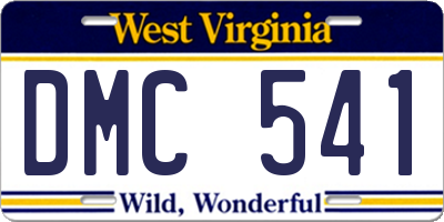WV license plate DMC541