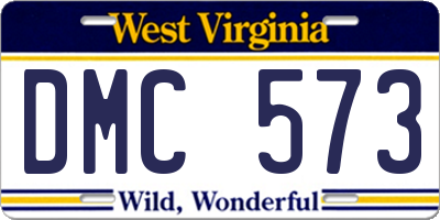 WV license plate DMC573