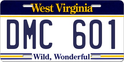 WV license plate DMC601