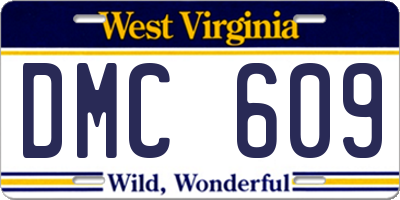 WV license plate DMC609