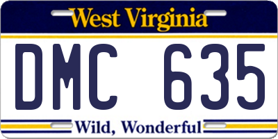 WV license plate DMC635