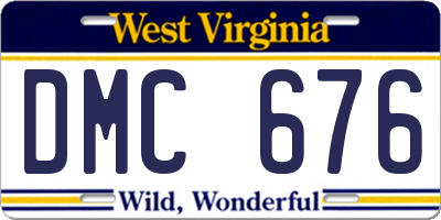 WV license plate DMC676