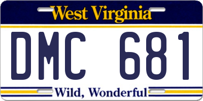 WV license plate DMC681