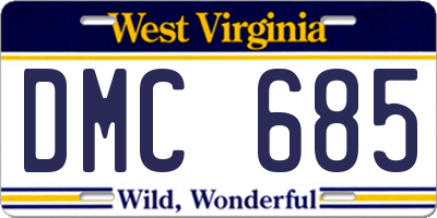 WV license plate DMC685